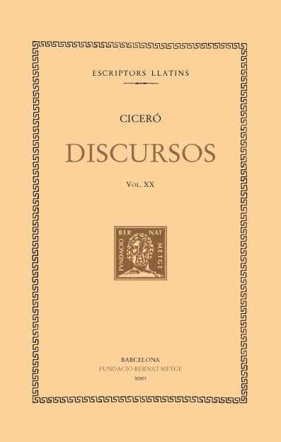 Discursos, vol. XX: Filípiques I-II